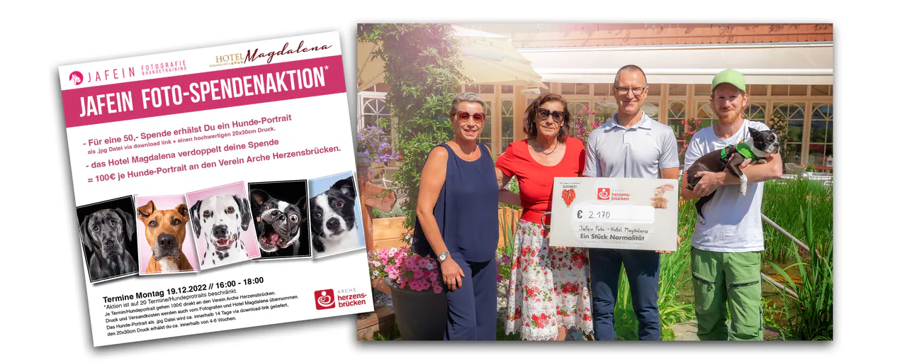 Übergabe der Spende aus der Foto-Spendenaktion